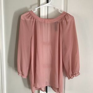 Sheer, blush colored blouse